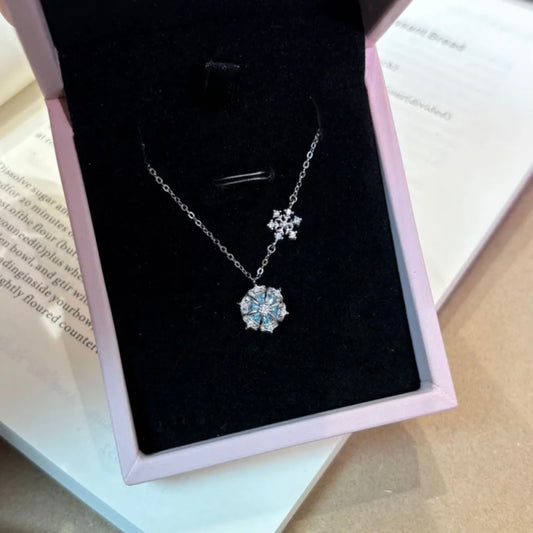 Jasmine Blue Snowflake Necklace