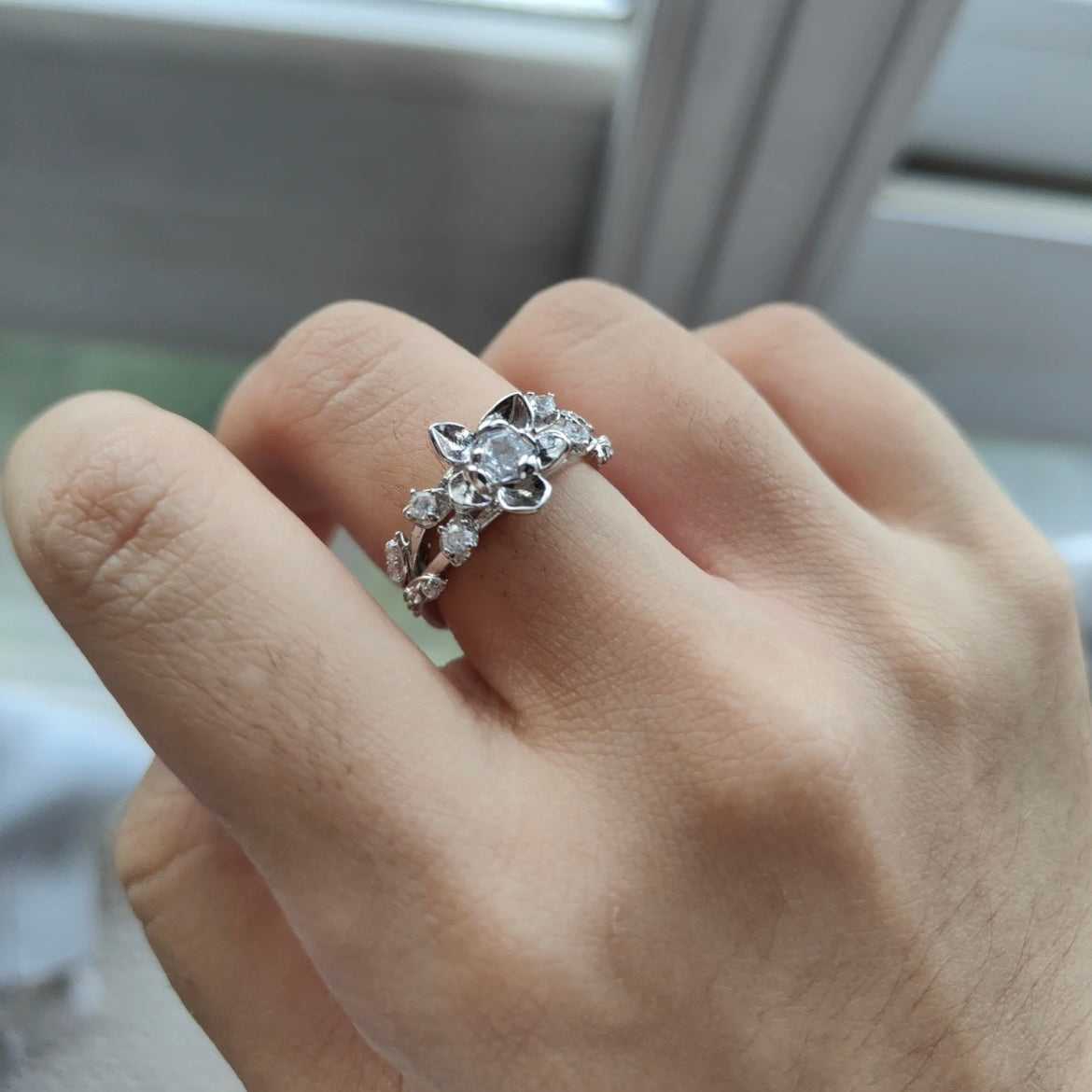 Zayne Open Ring — Copper with White Gold Plating