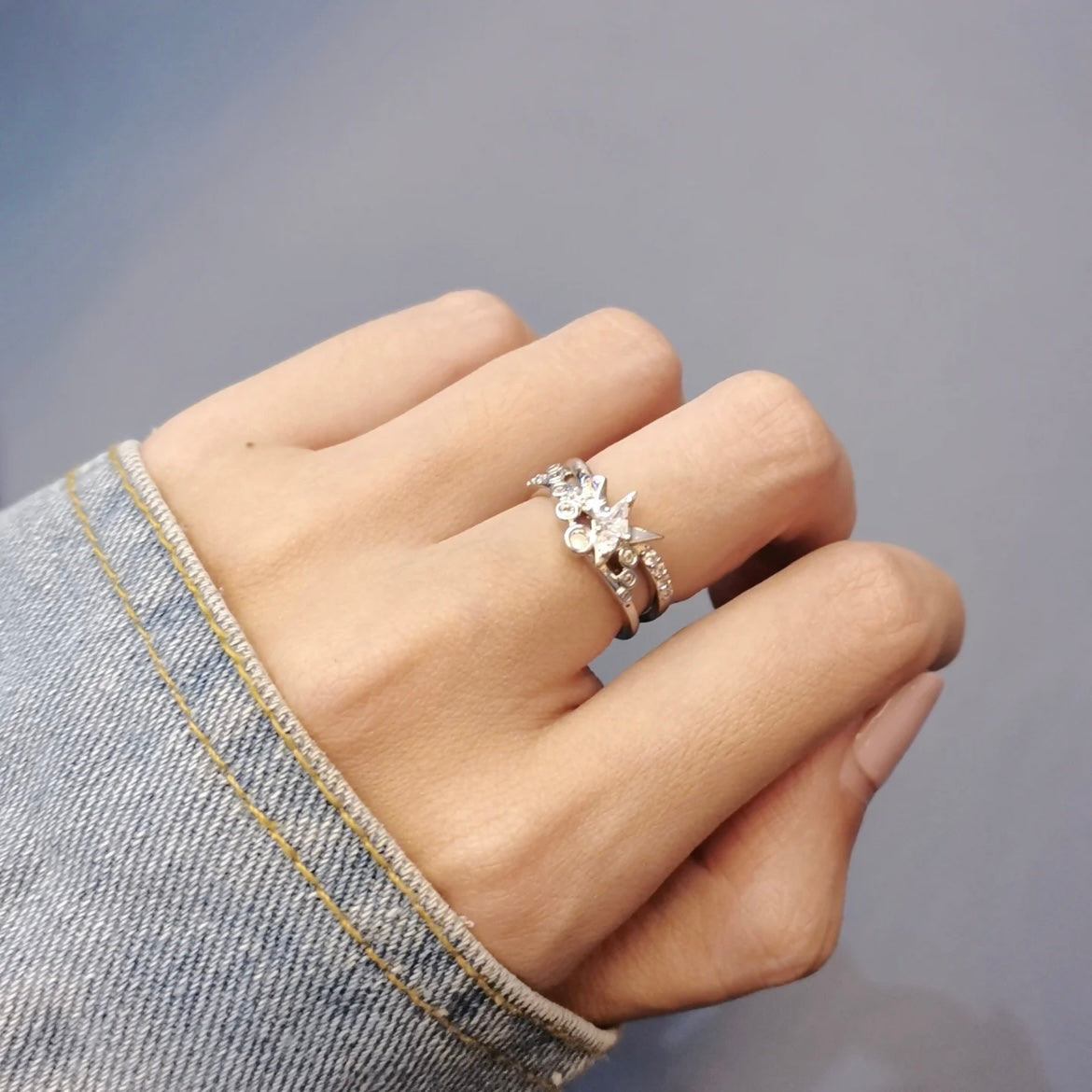 Caleb Open Ring — Copper with White Gold Plating
