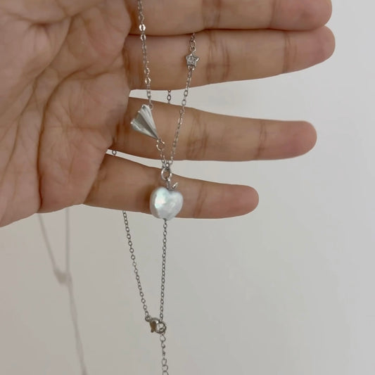 Gege Origami Crane Little Apple Pearl Necklace