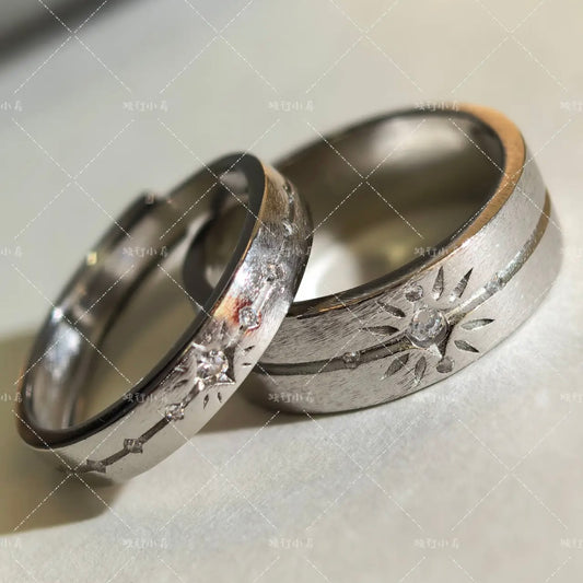 Brushed Finish Sterling Silver Band Ring Set