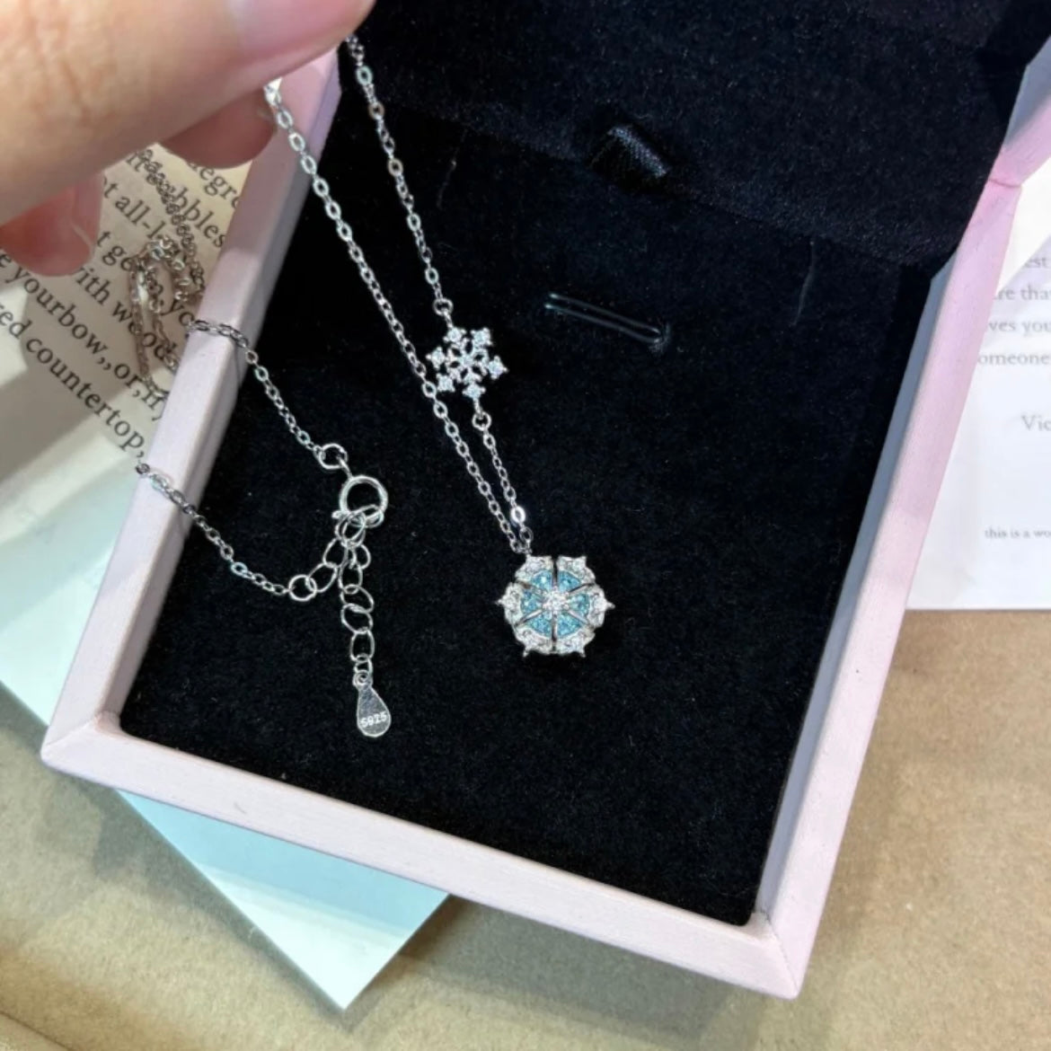 Jasmine Blue Snowflake Necklace