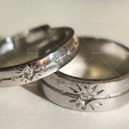 Brushed Finish Sterling Silver Band Ring Set
