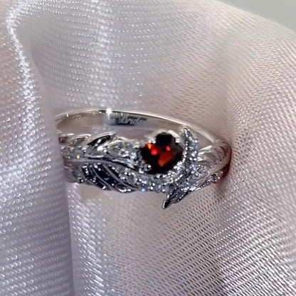 Kitten Red Center Stone Ring