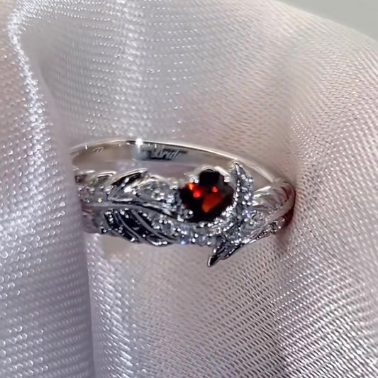 Kitten Red Center Stone Ring