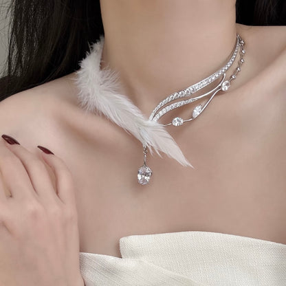 Kitten's Wedding Feather Necklace