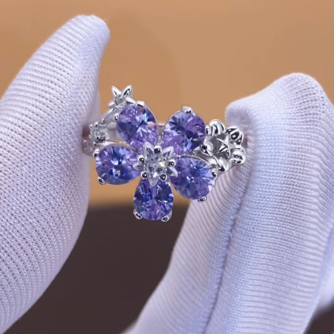 Purple Stone Wedding Ring