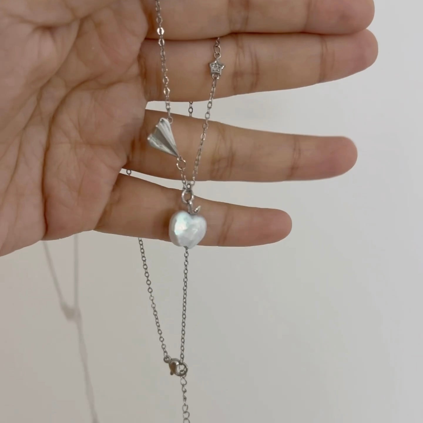Gege Origami Crane Little Apple Pearl Necklace