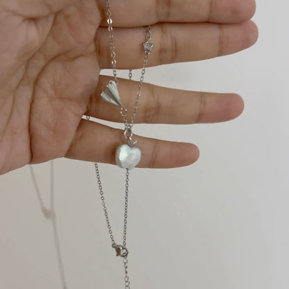Gege Origami Crane Little Apple Pearl Necklace