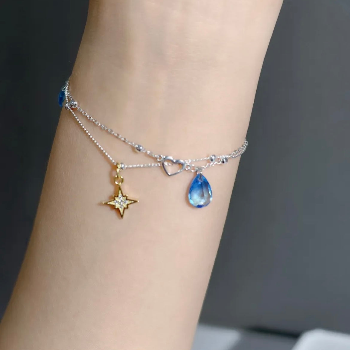 Caleb / Fish / Star / Tabby / Jasmine Inspired Eye-Color Teardrop Bracelet