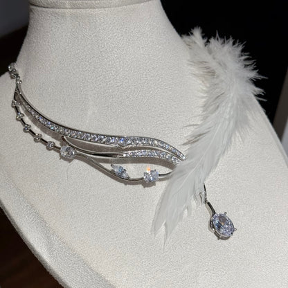 Kitten's Wedding Feather Necklace