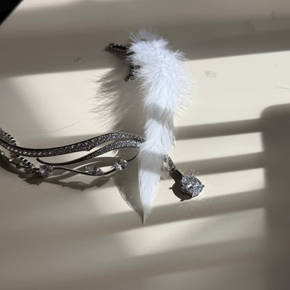 Kitten's Wedding Feather Necklace