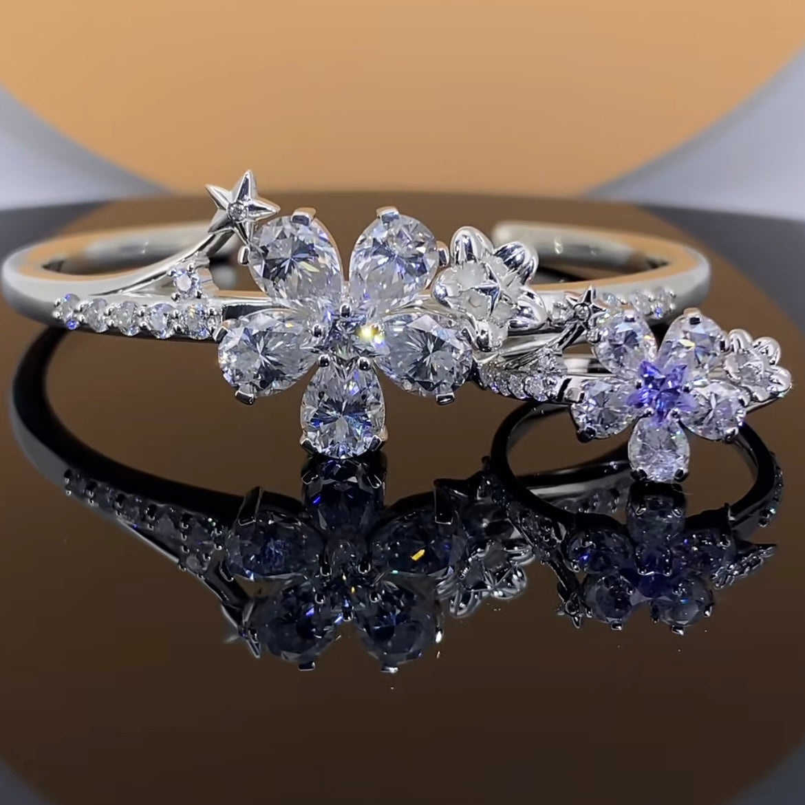Xavier Bracelet — 925 Sterling Silver, Platinum Plated, with Moissanite Gemstones