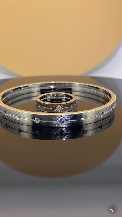 Xavier His & Hers Bracelet—Brushed Silver Bracelet