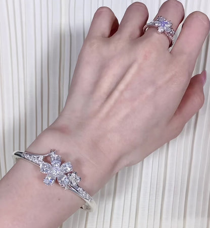 Xavier Bracelet — 925 Sterling Silver, Platinum Plated, with Moissanite Gemstones