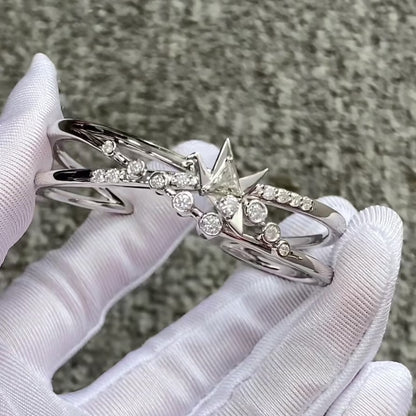 Caleb Bracelet — 999 Sterling Silver, Platinum Plated, with Moissanite Gemstones