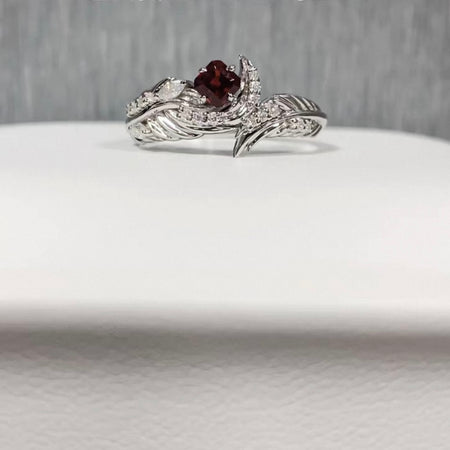 Kitten Red Center Stone Ring