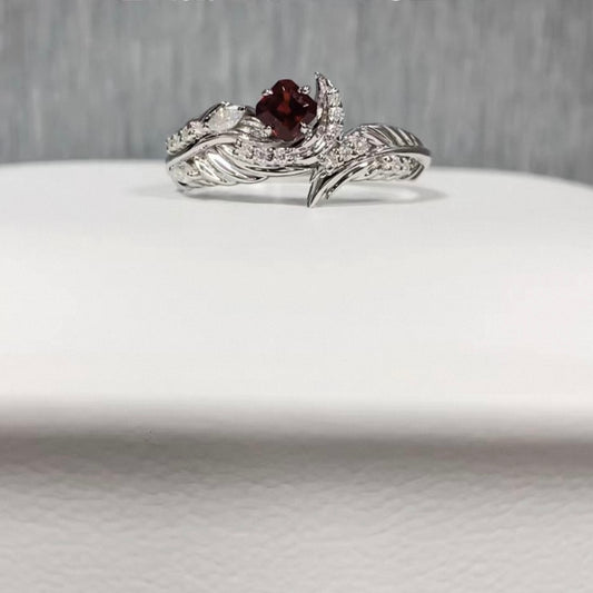 Kitten Red Center Stone Ring